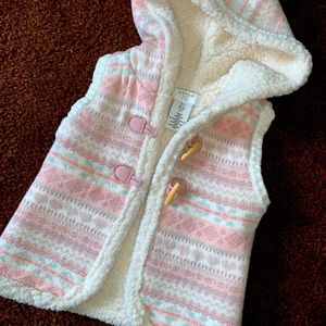 ASPEN Toddler Girl Hooded Vest 3T pastel colors